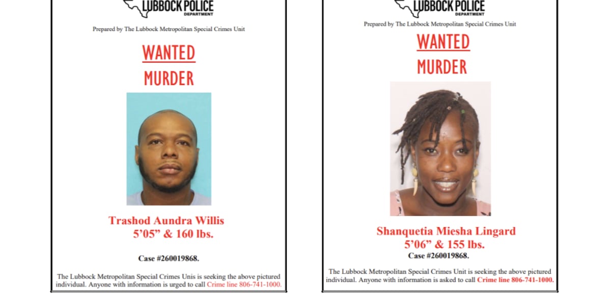 Lubbock investigators seek two suspects in Sunday hotel homicide